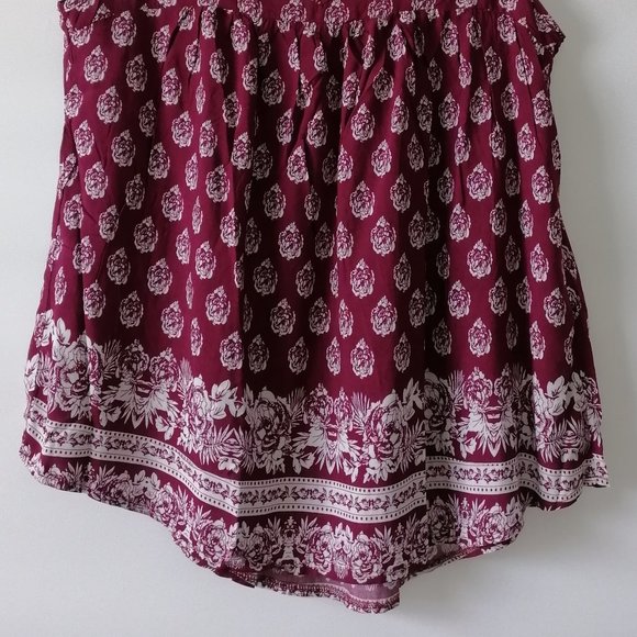 Meaneor Women's Plum Floral Sleeveless Blouse Size M New With Tag - Picture 4 of 6